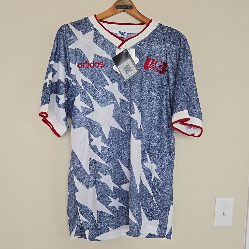 Adidas World Cup official 1994 vintage USA Star Pattern Soccer Jersey